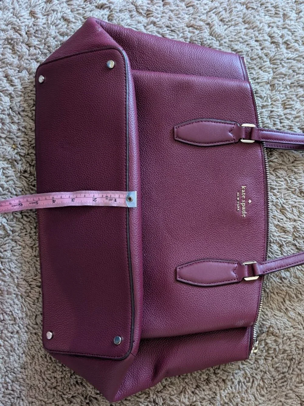kate spade new york Burgundy Pebbled Money Tote